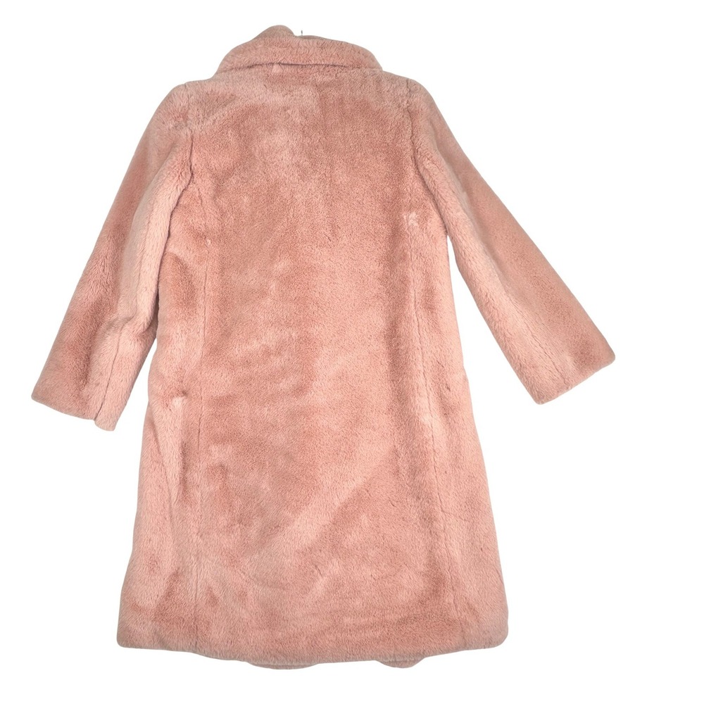 Alice + Olivia Faux Fur Coat Women's Notch Lapel Button Front Pink Size XS - Picture 7 of 7